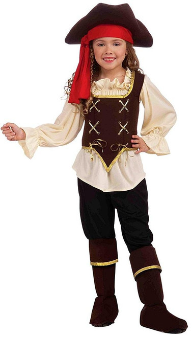 Buccaneer Girl Caribbean Pirate Wench Fancy Dress Up Halloween Child Costume