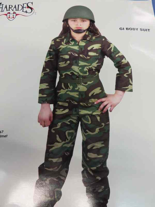 G.I. Bodysuit Jane Army Military Camo Fancy Dress Up Halloween Child Costume