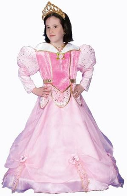 Pink Flower Princess Ball Gown Cute Kids Fancy Dress Up Halloween Child Costume