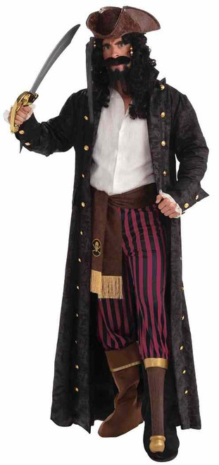 Pirate Coat Caribbean Buccaneer Captain Fancy Dress Halloween Costume Accessory