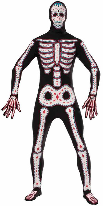 Day of the Dead Skeleton Disappearing Man Invisible Skin Suit Halloween Costume