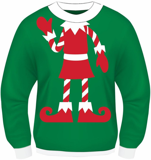 Elf Sweater Funny Christmas Holiday Ugly Fancy Dress Up Adult Costume Accessory