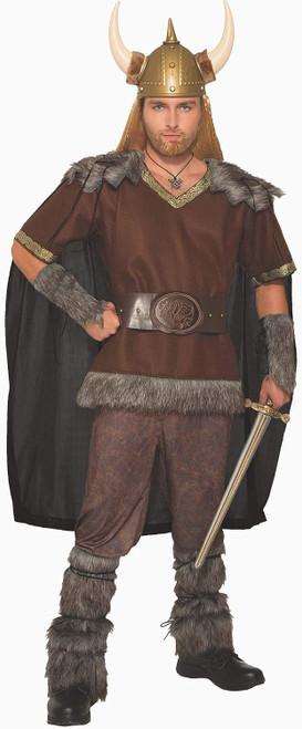 Viking Warrior Chief Man King Fancy Dress Up Halloween Deluxe Adult Costume
