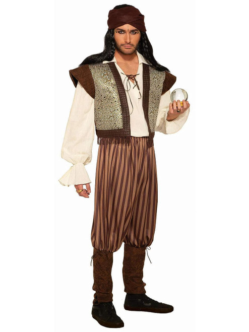 Woodland Fortune Teller Man Mystic Gypsy Fancy Dress Halloween Adult Costume