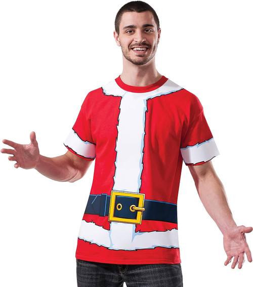 Santa T-Shirt ClausPlay Christmas Holiday Fancy Dress Up Halloween Adult Costume