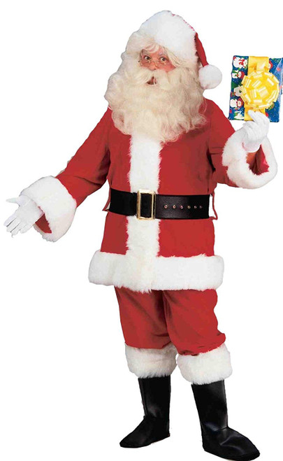 Santa Claus Suit Deluxe Plush Christmas Holiday Fancy Dress Halloween Costume