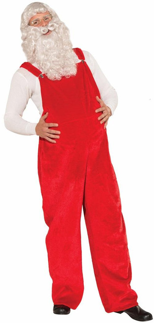 Santa Claus Overalls Red Christmas Holiday Fancy Dress Halloween Adult Costume