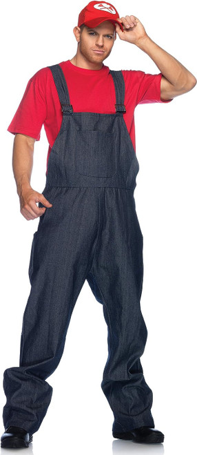 Super Plumber Mario Super Brothers Game Fancy Dress Up Adult Halloween Costume