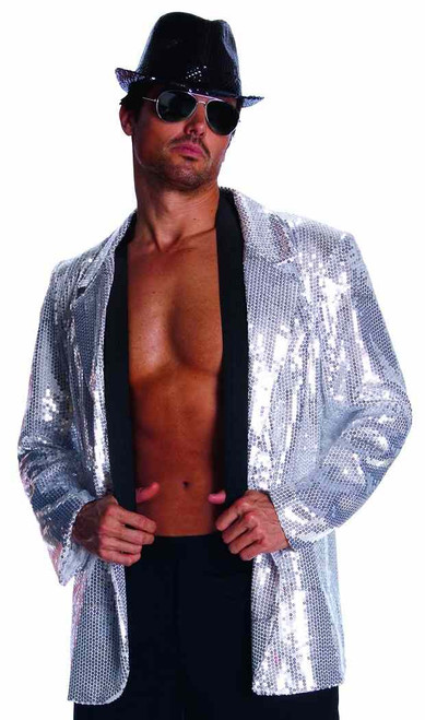 Sequin Jacket Dance Chorus Line Pimp Fancy Dress Up Halloween Costume 4 COLORS