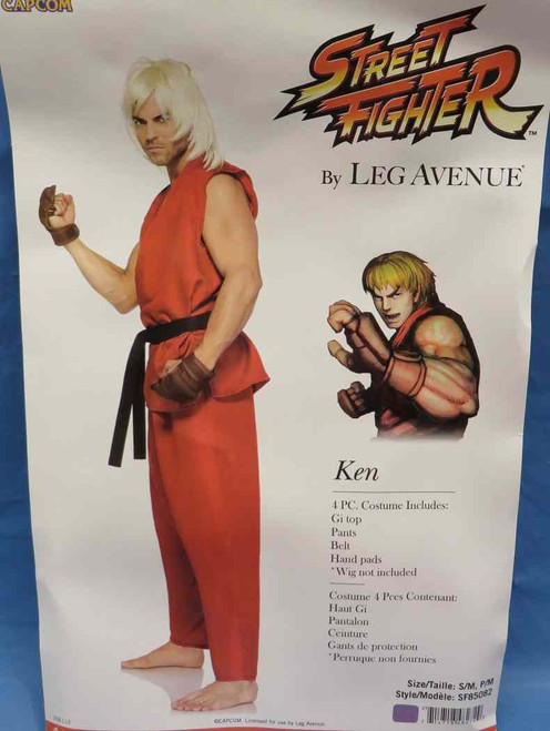 Ken Street Fighter Karate Ninja Warrior Fancy Dress Up Halloween Adult Costume
