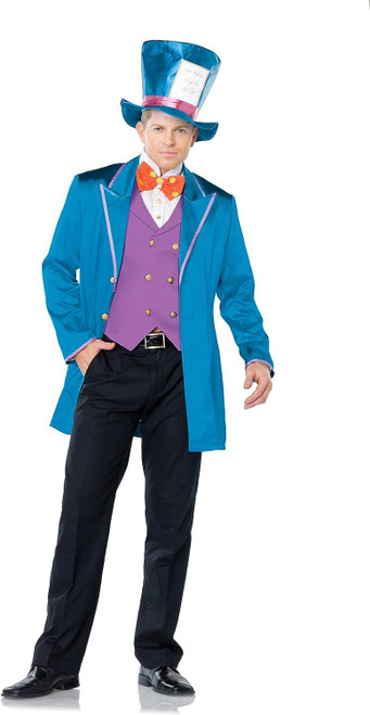 Mad Tea Party Host Hatter Alice Wonderland Fancy Dress Halloween Adult Costume