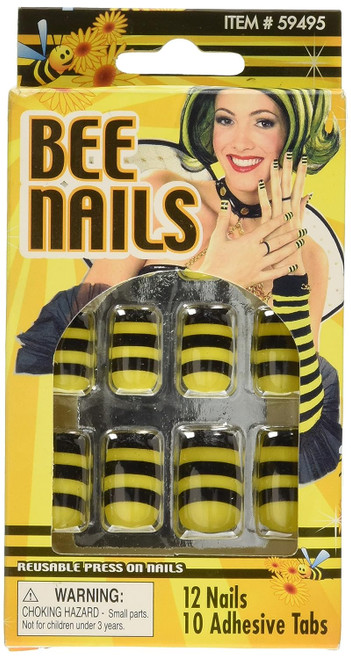 Bee Nails Bumble Animal Insect Fancy Dress Up Halloween Adult Costume Accessory