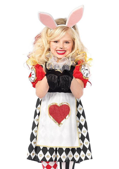 Wonderland Rabbit Alice White Bunny Animal Fancy Dress Halloween Child Costume