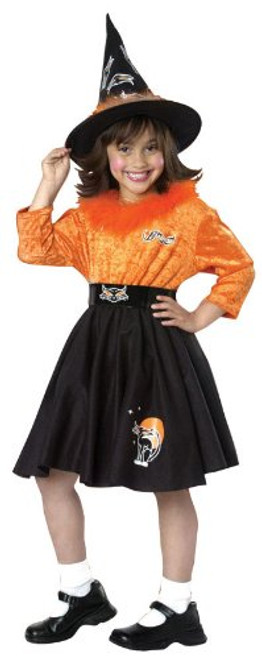 Rockin' Witch Orange Black Cute Wicked Fancy Dress Up Halloween Child Costume