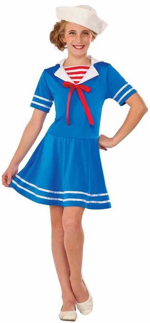 Sea Sweetie Sailor Girl Navy Military Retro Fancy Dress Halloween Child Costume