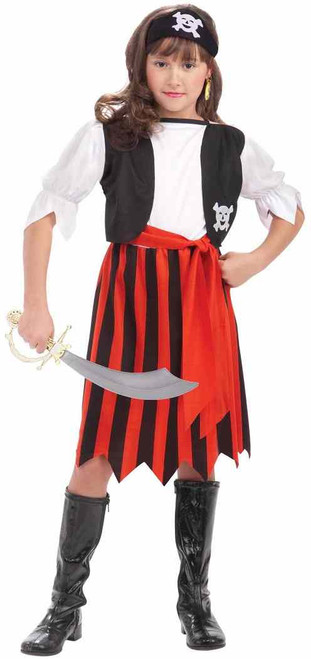 Pirate Lass Caribbean Buccaneer Girl Wench Fancy Dress Halloween Child Costume