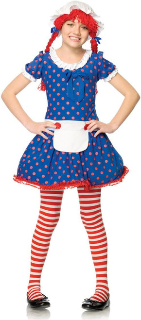 Rag Doll Raggedy Ann Blue Polka Dot Cute Fancy Dress Up Halloween Child Costume