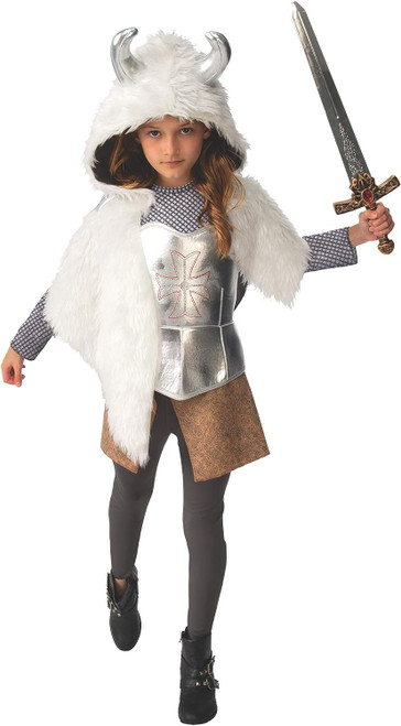 She Warrior Princess Medieval Viking Fancy Dress Up Halloween Child Costume