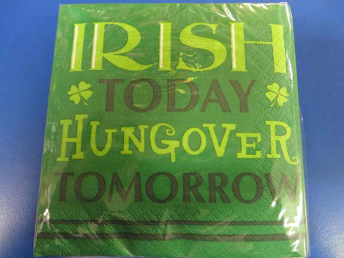 Irish Today St. Patrick's Day Party Beverage Napkins