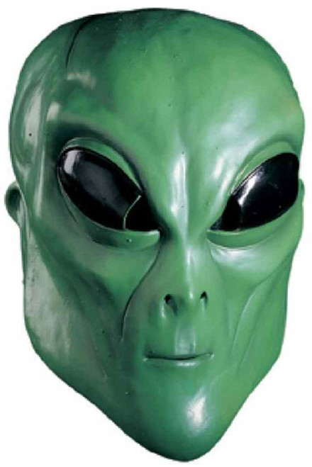 Green Alien Mask Outer Space Scary Fancy Dress Halloween Adult Costume Accessory