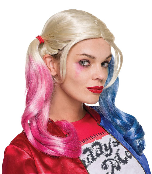 Harley Quinn Wig Suicide Squad DC Comics Fancy Dress Halloween Costume Accessory