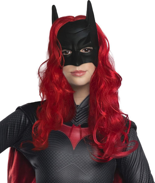 Batwoman Mask & Wig Kit Arrow Fancy Dress Up Halloween Child Costume Accessory