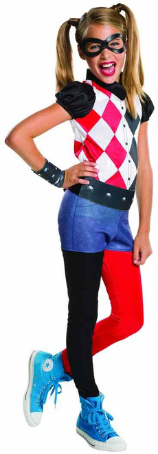 Harley Quinn DC Comics Superhero Girls Fancy Dress Up Halloween Child Costume