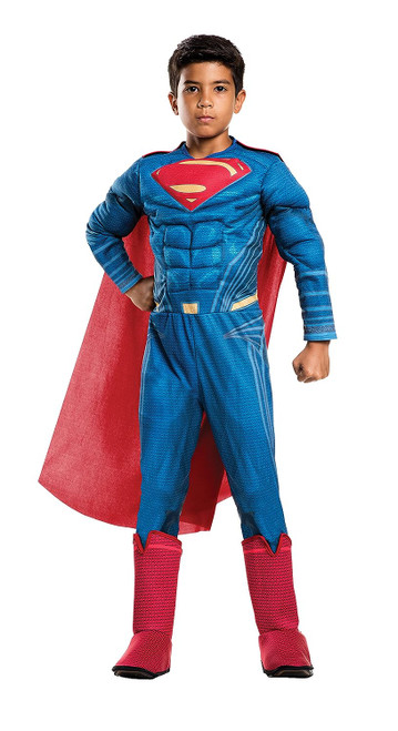 Superman Justice League Superhero Fancy Dress Up Halloween Deluxe Child Costume