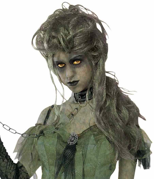 Zombie Lady Wig Dead Bride Gray Grey Fancy Dress Up Halloween Costume Accessory