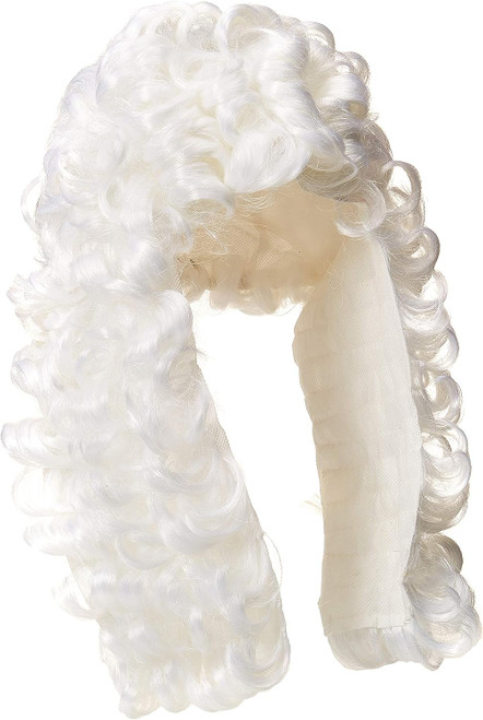 Judge Wig Colonial Long Curly Fancy Dress Up Halloween Adult Costume Accessory