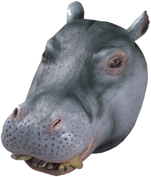 Hippo Mask Jungle Safari Animal Fancy Dress Up Halloween Adult Costume Accessory