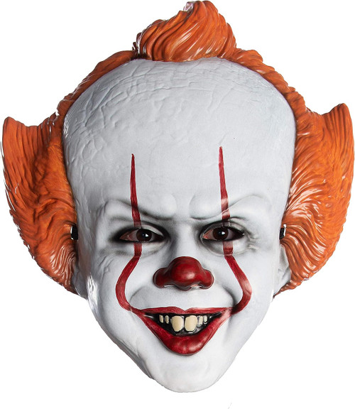 Pennywise Plastic Mask It Chapter 2 Fancy Dress Up Halloween Costume Accessory Pennywise Plastic Mask It Chapter 2 Fancy Dress Up Halloween Costume Accessory