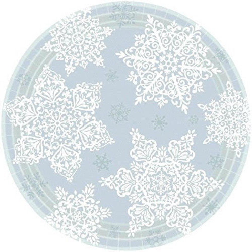 Shining Season Snowflake Winter Christmas Holiday Party 9" Paper Dinner Plates