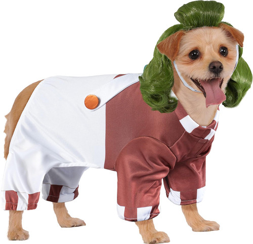 Oompa Loompa Willy Wonka Chocolate Factory Fancy Dress Halloween Pet Dog Costume