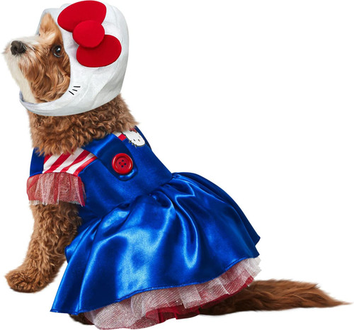 Hello Kitty Dress Classic Blue Fancy Dress Up Halloween Pet Dog Cat Costume