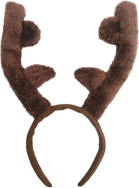 Reindeer Antlers Headband Brown Fancy Dress Up Christmas Adult Costume Accessory