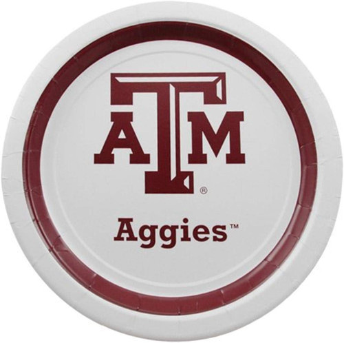 Texas A&M Aggies NCAA College University Sports Party 9" Paper Dinner Plates