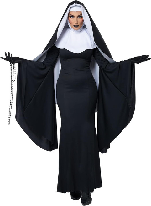 Bad Habit Nun Sister Religious Woman Fancy Dress Up Halloween Adult Costume