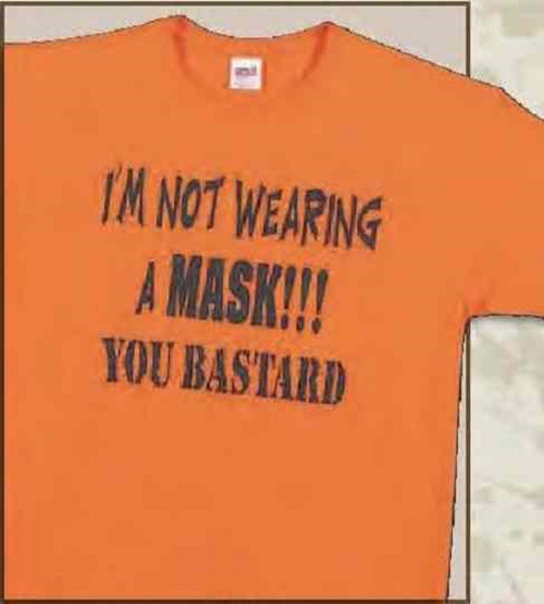 Not Wearing a Mask Mens T-Shirt Carnival Party Halloween Adult Costume Accessory