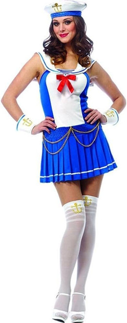 Naughty Call Sailor Girl Navy Pinup Fancy Dress Up Halloween Sexy Adult Costume