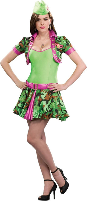 Military Miss Army Brat Soldier Green Fancy Dress Halloween Sexy Adult Costume