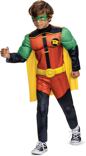 Robin Classic Muscle DC Comics Batwheels Fancy Dress Up Halloween Child Costume