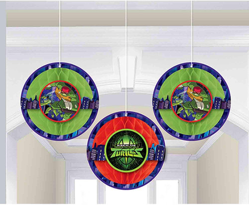 Rise of TMNT Teenage Mutant Ninja Turtles Birthday Party Honeycomb Decorations