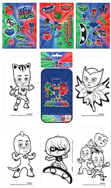 PJ Masks Disney Junior Kids Birthday Party Favor Sticker Activity Kit w/Markers