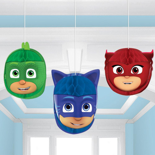 PJ Masks Disney Junior Kids Birthday Party Hanging Honeycomb Decorations