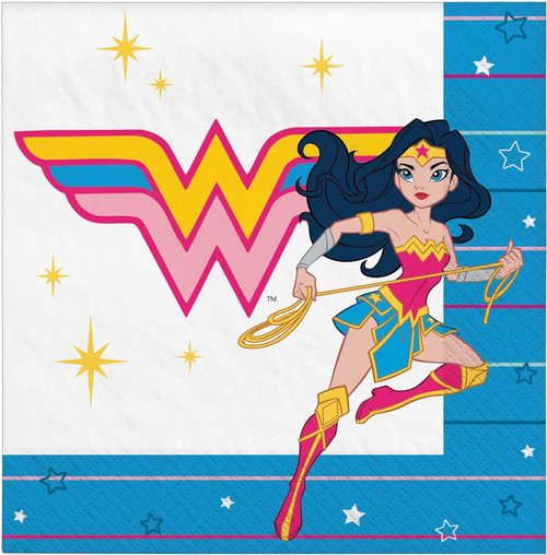 Young DC Wonder Woman Comics Superhero Birthday Party Paper Luncheon Napkins