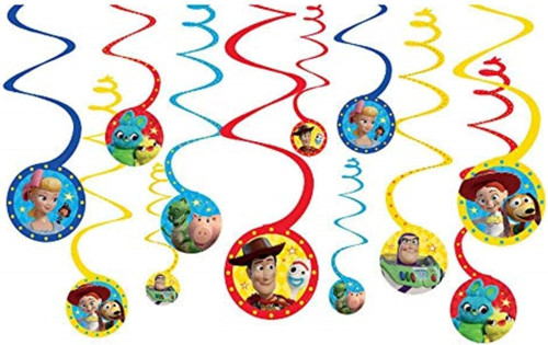 Toy Story 4 Disney Pixar Movie Kids Birthday Party Hanging Swirl Decorations