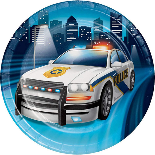 Police Party Cop Officer Hero Kids Birthday Party 7" Paper Dessert Plates