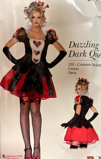 Dazzling Dark Queen Alice Wonderland Fancy Dress Up Halloween Sexy Adult Costume