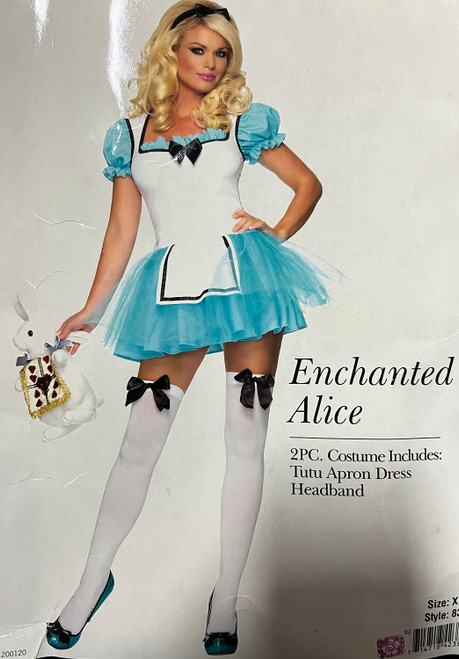 Enchanted Alice Wonderland Storybook Fancy Dress Up Halloween Sexy Adult Costume